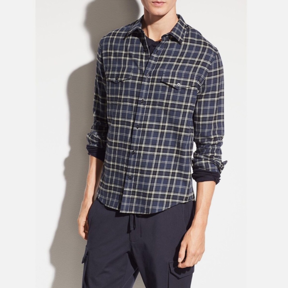 Vince Plaid Cotton Shirt